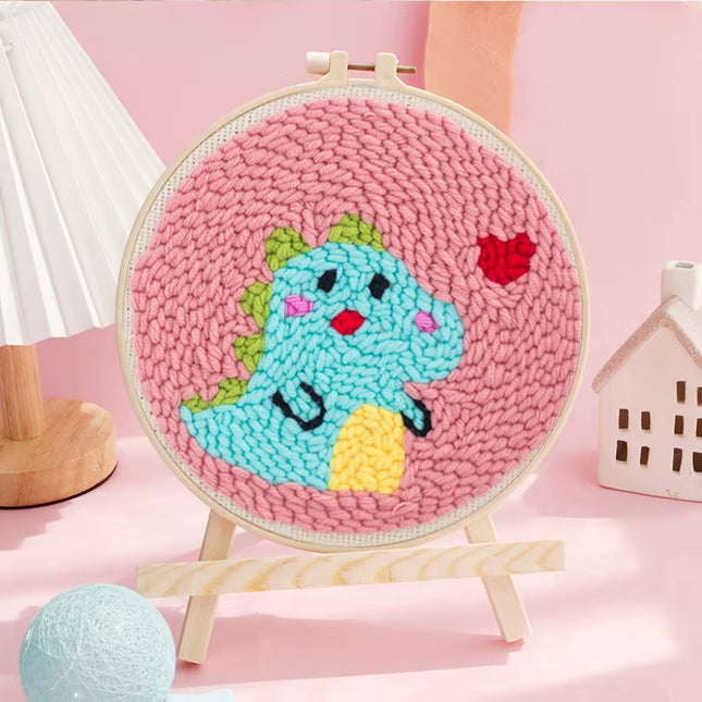 Punch Needle Paintings For Adult Embroidery Kit with Yarn DIY Needlework Animals Pattern Needlecraft For Beginner Funny Gift