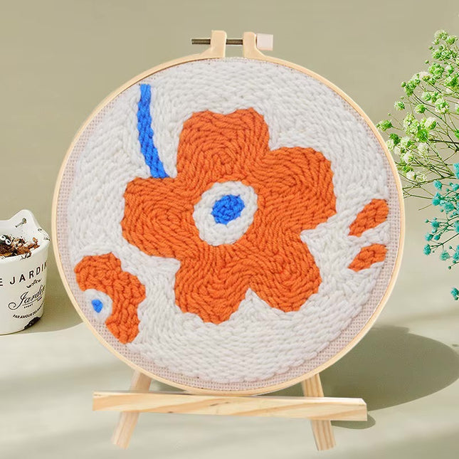 Sunflower Embroidery StarterKit Magic Punch Needle For Home Decoration European Style Instructions Cross Stitch Set With Hoops