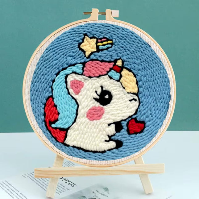 CHENISTORY Beginner's Punch Needle Kit Cute Cartoon Animal and Dinosaur Embroidery Punch Needle Starter Craft Set Home Decor