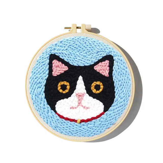 Punch Needle Embroidery Starter Kit Punch Needle Kits Cartoon Animal Pattern Craft Painting Cross Stitch Beginner Kits For Adult