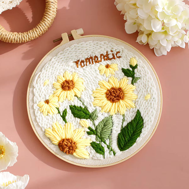 GATYZTORY DIY Punch Needle Embroidery Kits Craft Rug for Starter Kits with Stamped Needlework Package Yarn and Embroidery Needle