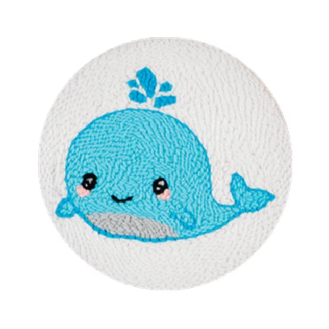 Cute Cartoon Animal Punch Needle Embroidery Kit for Beginners Soft Yarn Needlework Embroidery Set Home Decor