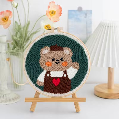 GATYZTORY DIY Punch Needle Embroidery Kits Craft Rug for Starter Kits with Stamped Needlework Package Yarn and Embroidery Needle