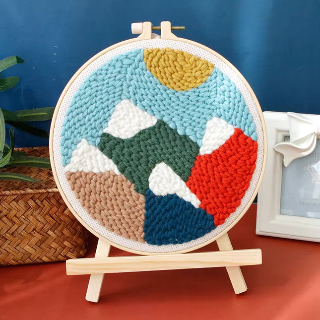 GATYZTORY Landscape Punch Needle Embroidery Kit for Beginners Soft Yarn Painting Arts Needlework Embroidery Set Home Decor