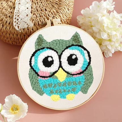 New Punch Needle Embroidery Kit with Yarn for Beginners Easy Embroidery DIY Needlework Wool Work Home Decor Custom Embroidery