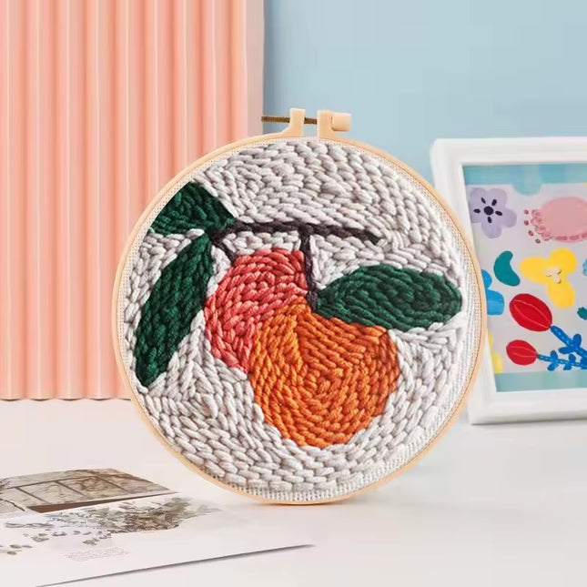 Punch Needle Embroidery Starter Kits Flowers Magic Needle For Embroidery Tool Set Embroidery Fabric Yarn Kit Home Decor