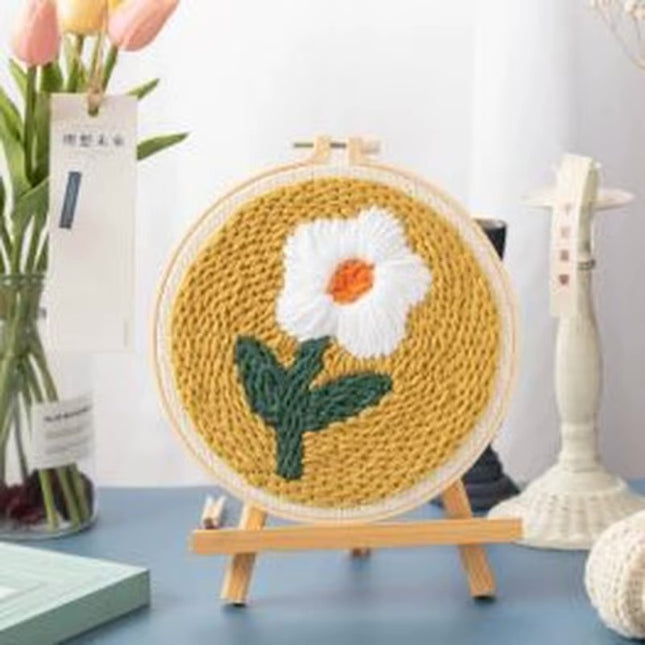 1 Set Multicolor DIY Punch Needle Embroidery Kit Easy-to-Use Floral Pattern Tool Set for Beginners Perfect Gift for Creative
