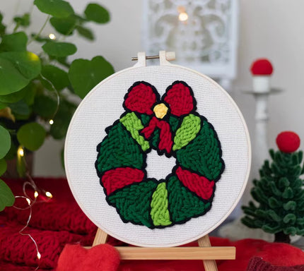 Punch Needle Embroidery Kit Starter Set For Adult Beginner Christmas Xmas Tree Christmas Decorations for Home DIY Craft Kits