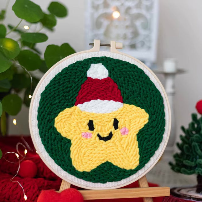 Punch Needle Embroidery Kit Starter Set For Adult Beginner Christmas Xmas Tree Christmas Decorations for Home DIY Craft Kits