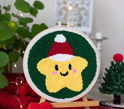 Punch Needle Embroidery Kit Starter Set For Adult Beginner Christmas Xmas Tree Christmas Decorations for Home DIY Craft Kits