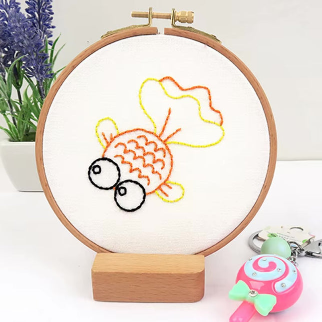Embroidery Kit for Beginners 8-15 Embroidery Patterns Fabric Needles Floss Cross Stitch Sets Kids Needlepoint Cross Stitching