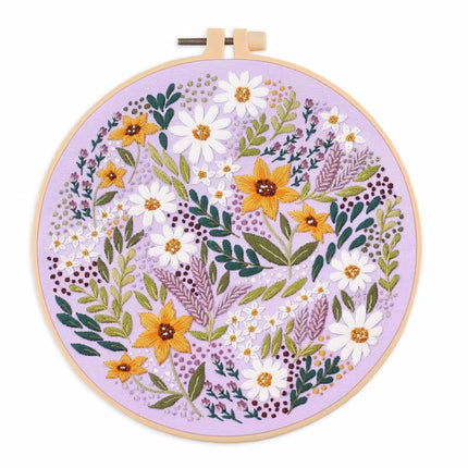 Embroidery Kit for Beginners and Embroidery Enthusiasts - Includes Floral Landscape with Thread Needles
