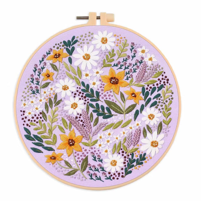 Embroidery Kit for Beginners and Embroidery Enthusiasts - Includes Floral Landscape with Thread Needles
