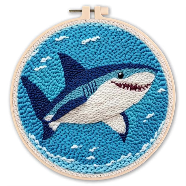 CHENISTORY Diy Punch Needle Embroidery Starter Kits For Beginner Cartoon Cute Animals Poking Embroidery Yarn Painting Arts