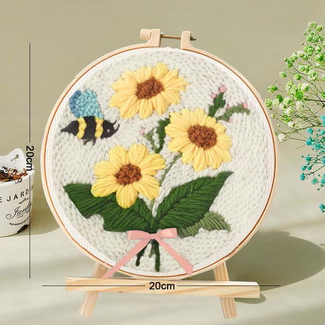 30x40cm Floral 3D DIY Embroidery Painting Kits Craft Stitching Punch Needle Set Cross Stitch Sewing Home Decor Magic Tufting Kit