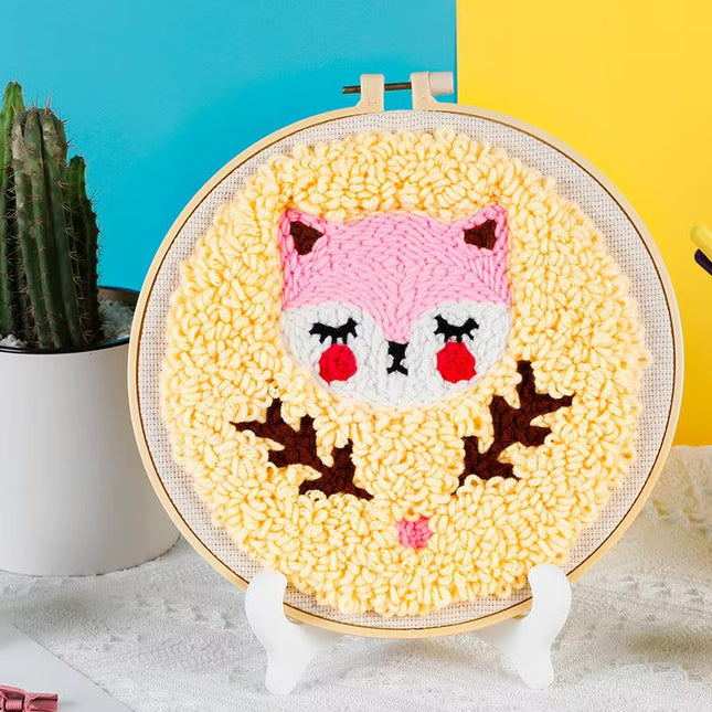 GATYZTORY punch needle embroidery set Cute animals Diy Crafts Sewing kit Embroidered patches Yarn Stitch embroidery and creativ