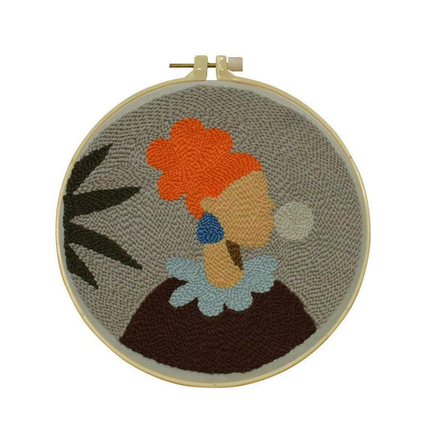 Cute Art Punch Needle Kit DIY Needlework Cartoon World Famous Painting Needlecraft for Beginner Cross Stitch Artcraft(Full Set)