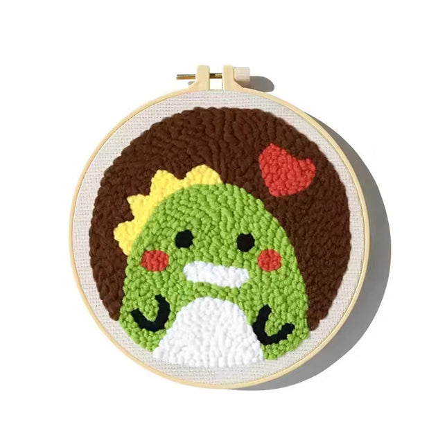 Punch Needle Embroidery Starter Kit Punch Needle Kits Cartoon Animal Pattern Craft Painting Cross Stitch Beginner Kits For Adult