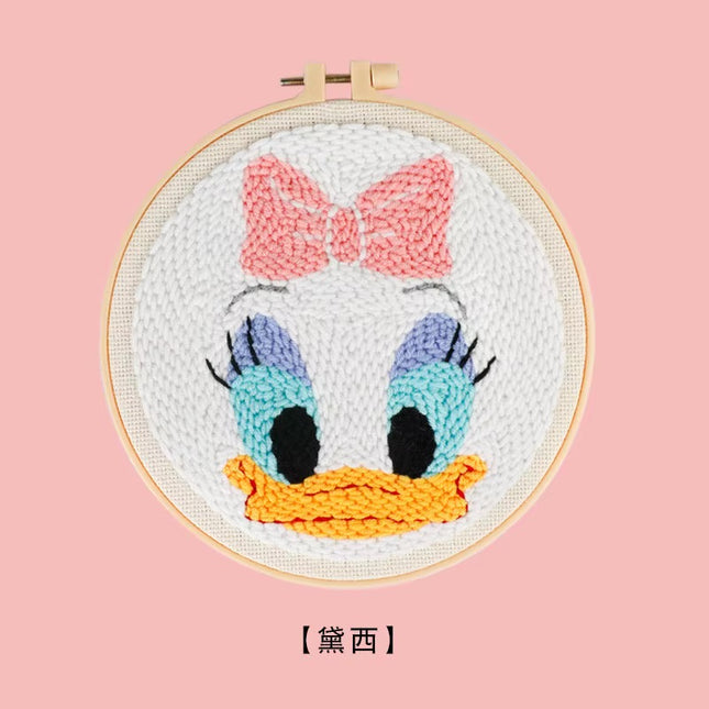 Cartoon Animal Punch Needle Embroidery Kit for Beginners Cute Magic Needle Embroidery Set Soft Yarn Needlework Cross Stitch Set