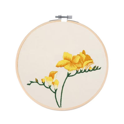 Flower Embroidery Kit for Beginners with Pattern and Instructions Cross Stitch Kits Threads and Needles