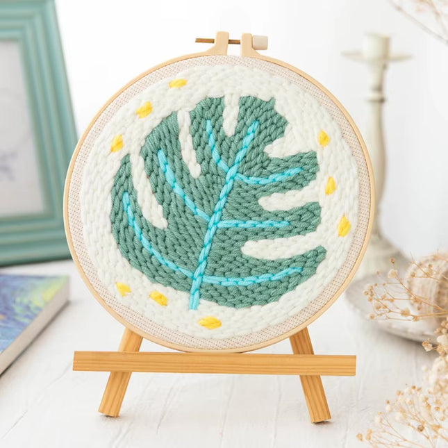 Sunflower Embroidery StarterKit Magic Punch Needle For Home Decoration European Style Instructions Cross Stitch Set With Hoops
