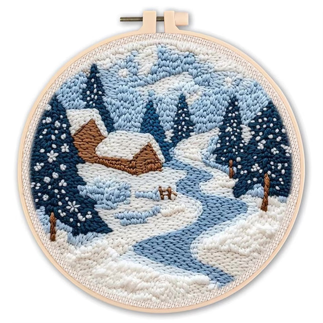 CHENISTORY Diy Punch Needle Embroidery Starter Kits For Beginner Cartoon Cute Animals Poking Embroidery Yarn Painting Arts