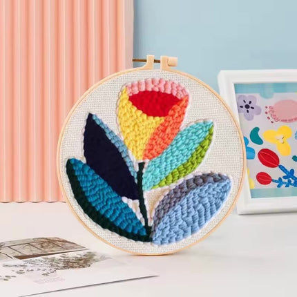 Punch Needle Embroidery Starter Kits Flowers Magic Needle For Embroidery Tool Set Embroidery Fabric Yarn Kit Home Decor