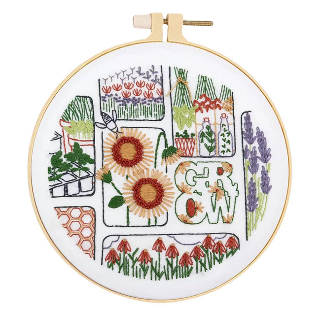 1pc DIY Embroidery Supplies Tree Bird Plant Flower Full Set Hoop Needle Arts And Craft Landscape Scenery Handmade Gift