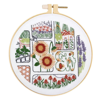 1pc DIY Embroidery Supplies Tree Bird Plant Flower Full Set Hoop Needle Arts And Craft Landscape Scenery Handmade Gift