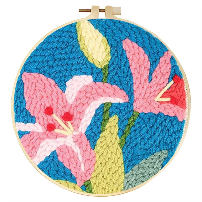 punch needle embroidery Flower Sewing Accessories Embroidery Punch Needle Kit Sewing Diy Embroidery Poke Handmade Diy Set
