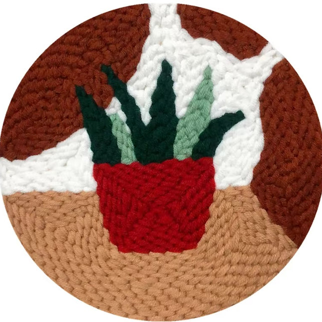Greenery Punch Needle Starter Kits Soft Yarn Punch Needle Embroidery Kit Easy Needlework Home Decor