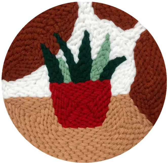 Greenery Punch Needle Starter Kits Soft Yarn Punch Needle Embroidery Kit Easy Needlework Home Decor