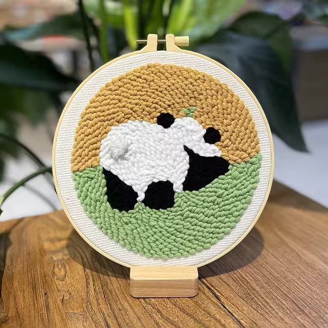 GATYZTORY punch needle embroidery kit for beginners panda Picture For Handiwork Hobby diy kit adult crafts embroidery hoop Gift