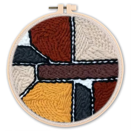 Diy Punch Needle Embroidery Starter Kits For Beginner Leaves Pattern Funny Easy Yarn Painting Arts DIY Needlework Set Sewing Kit