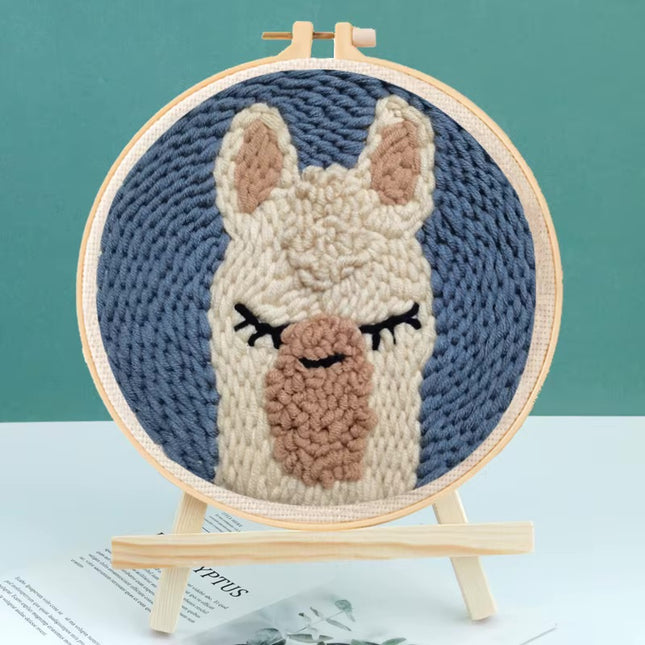 GATYZTORY embroidery punch needle starter kit animal Art and crafts with needles Embroidery frame Cross stitch kits Sewing Gifts