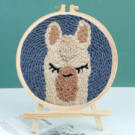 GATYZTORY embroidery punch needle starter kit animal Art and crafts with needles Embroidery frame Cross stitch kits Sewing Gifts