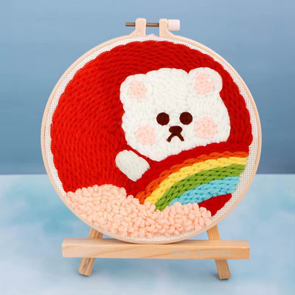 Punch Poke Needle Embroidery Craft Kit Shiba Inu Dog Duck Rainbow Bear Cute Kids Children Funny Easy DIY Play Set For Beginner