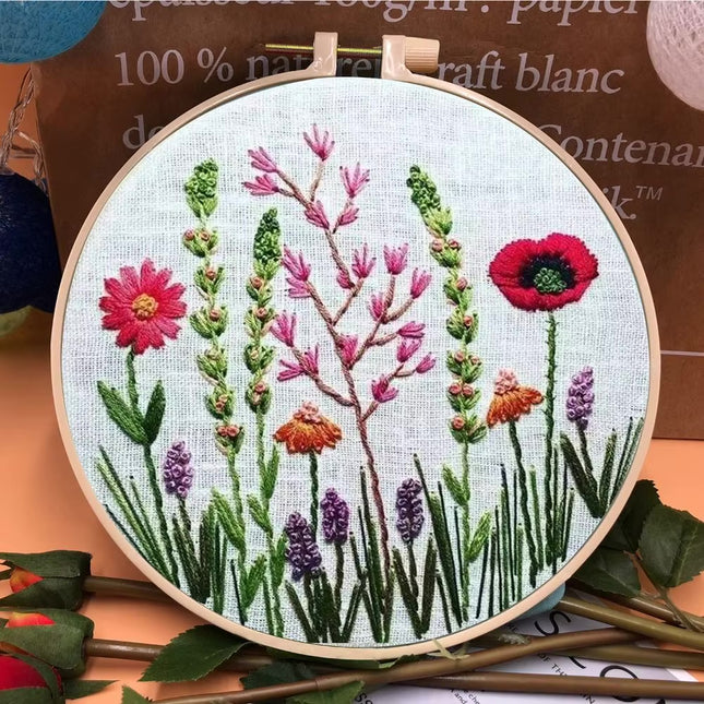 European Style Needle Punch Embroidery Kits Embroidery Hoop Stitch Practice Needle Thread DIY Crafts Ornament Sewing Accessories
