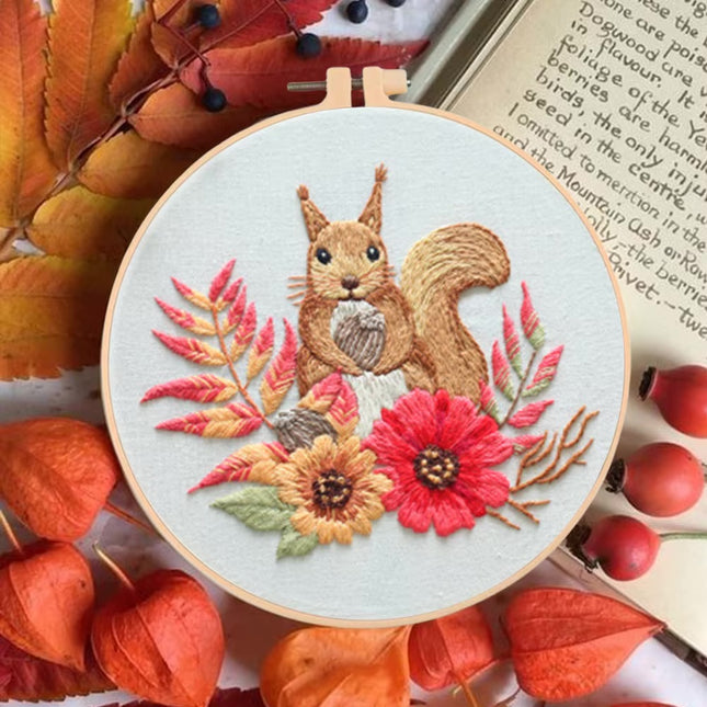 Animal Landscape Stitching Sewing Kit Included Hand Embroidery Kit For Adults Embroidery Kit Accessories & Hoop Gift