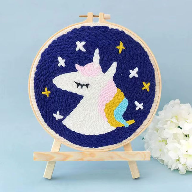 Punch Poke Needle Embroidery Craft Kit Shiba Inu Dog Duck Rainbow Bear Cute Kids Children Funny Easy DIY Play Set For Beginner