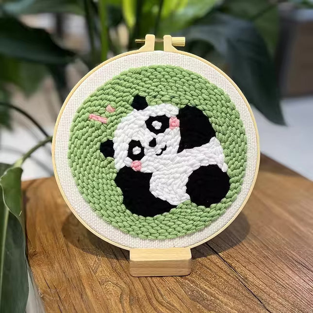 GATYZTORY punch needle embroidery kit for beginners panda Picture For Handiwork Hobby diy kit adult crafts embroidery hoop Gift