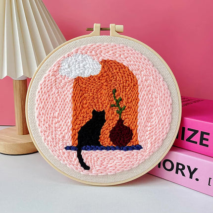 punch needle embroidery Cartoon Cute Animals Package Diy Set Punch Needle Kit Sewing Diy Punch Needle Poke Embroidery Handmade