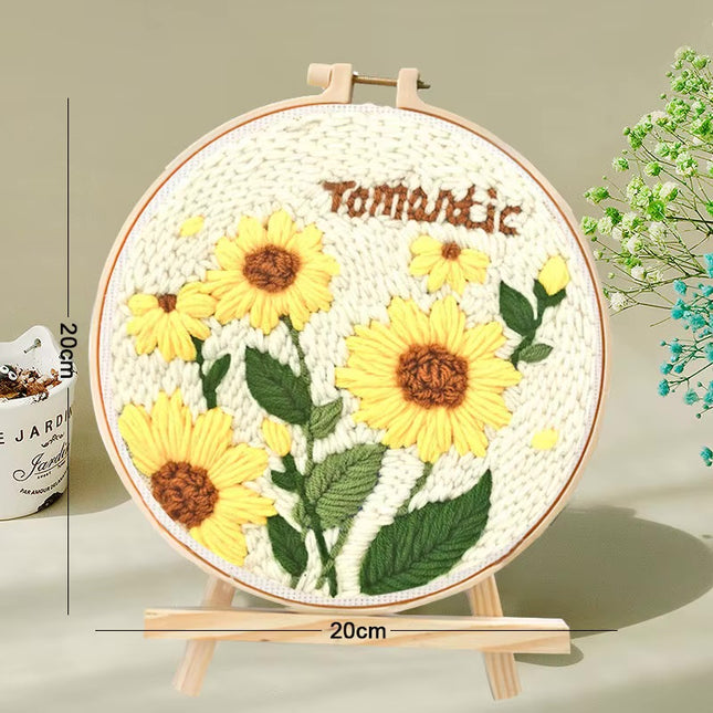 30x40cm Floral 3D DIY Embroidery Painting Kits Craft Stitching Punch Needle Set Cross Stitch Sewing Home Decor Magic Tufting Kit