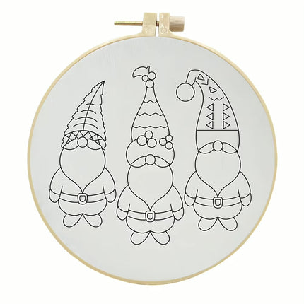 Christmas Embroidery Kit with Pattern and Instructions for Beginners with Embroidery Hoop Color Threads and Needles
