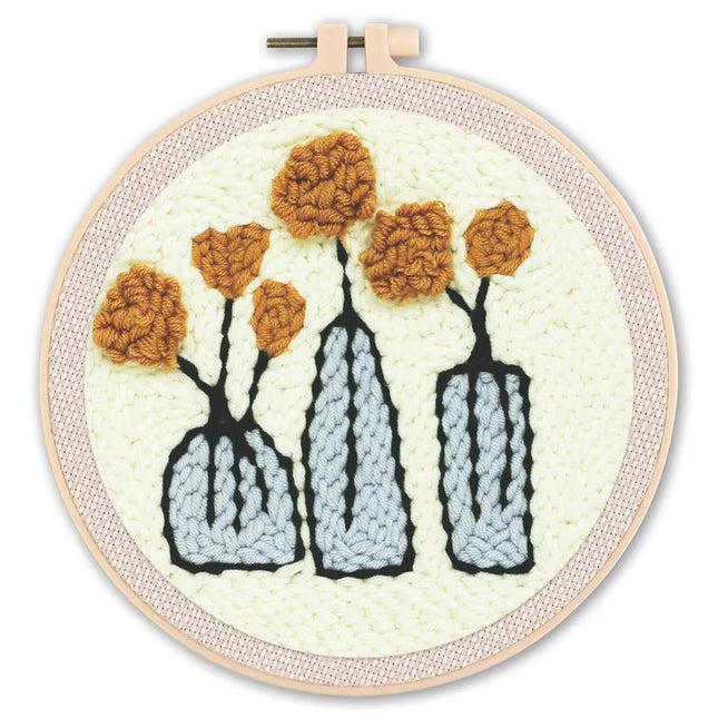 GATYZTORY Flowers Punch Needle Embroidery Starter Kits Embroidery Hoop Yarns For Adults Beginners Diy Gift Easy Handicraft