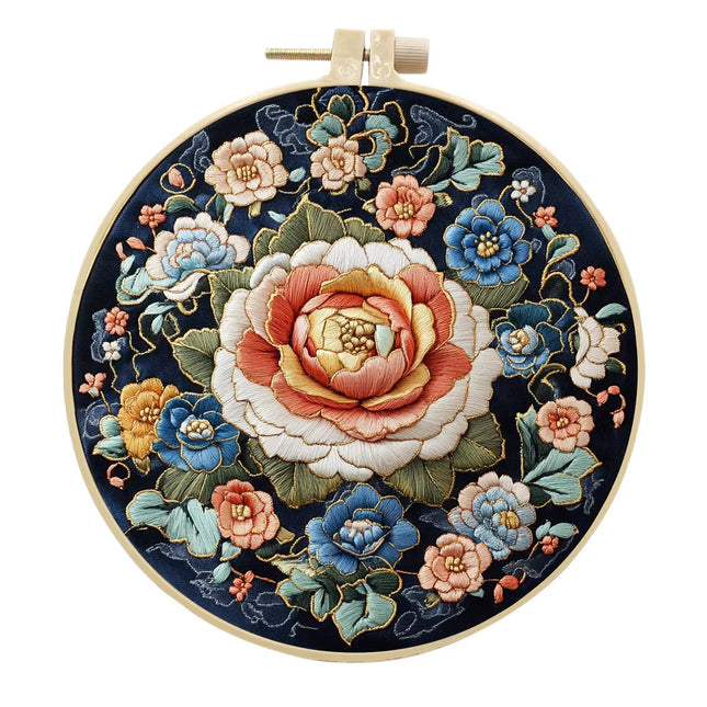 Retro Flower Embroidery Kit for Adult Cross Stitch Kits for Hand with Patterns and Instructions DIY with Threads and Needles