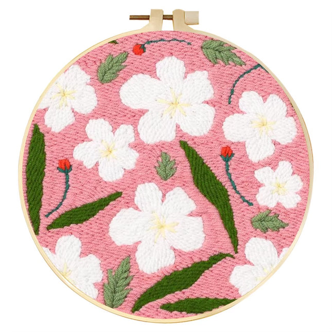 SDOYUNO Diy Punch Needle Embroidery Starter Kits For Beginner Flower Handicrafts Arts Poking Embroidery Yarn Painting Crafts