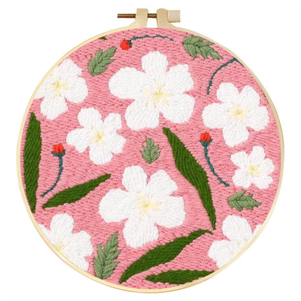 SDOYUNO Diy Punch Needle Embroidery Starter Kits For Beginner Flower Handicrafts Arts Poking Embroidery Yarn Painting Crafts
