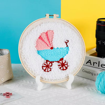 DIY Punch Needle Embroidery Kit for Adults Beginners Punch Needle DIY Craft Set with Cute Cartoon Animal for Handmade Decor