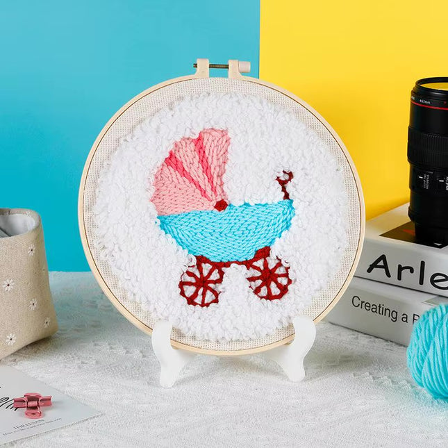 DIY Punch Needle Embroidery Kit for Adults Beginners Punch Needle DIY Craft Set with Cute Cartoon Animal for Handmade Decor